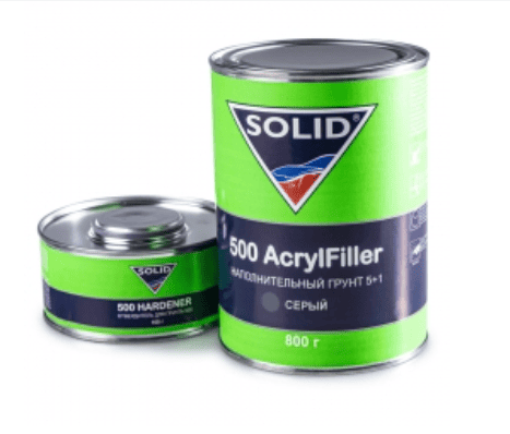 Грунт-наповнювач Solid 500 Akril Filler 5+1 сірий 960мл